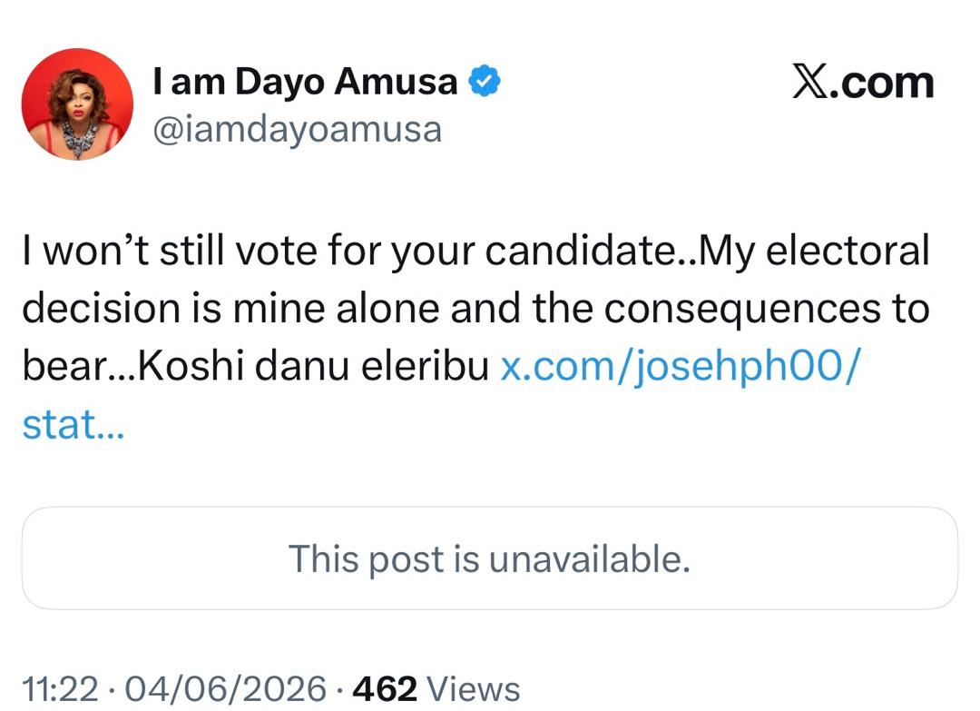 Insecurity: Actress Dayo Amusa trade words with X-users who cussed her out after she appealed to Nigerians to stop attacking her colleagues currently promoting their movies